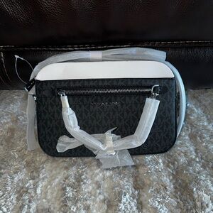 Michael Kors Black and White Crossbody Bag